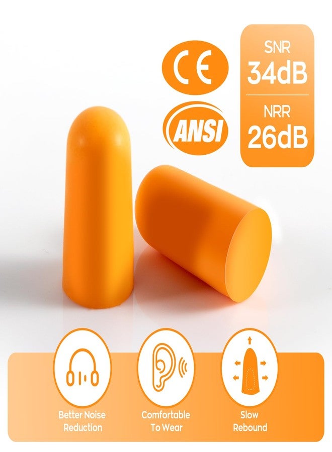 Dison 10Pairs Foam Earplugs, Noise Cancelling Ear Plugs for Sleeping Hearing Protection for Shooting Range, Work, Travel,Concert Orange - Image 3